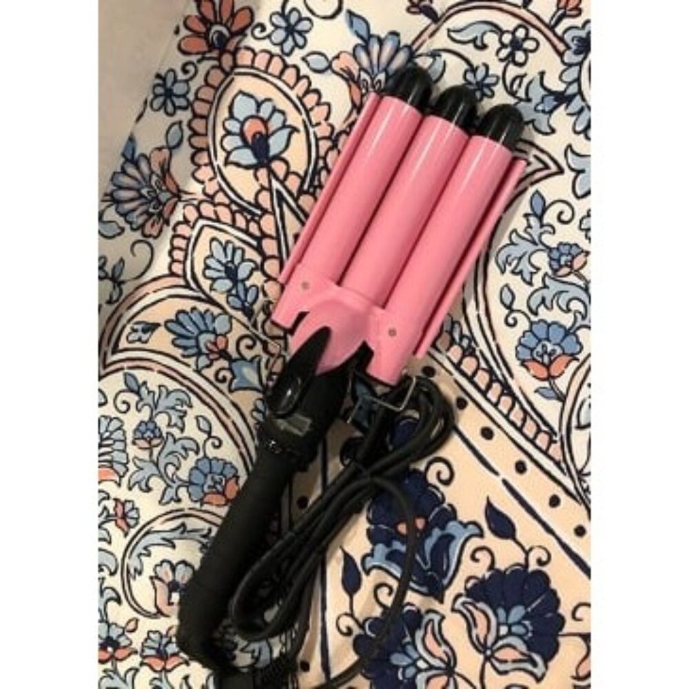 New 3 Barrel Curling Iron Wand Hair Crimper with Dual Voltage, 1 Inch Hair Waver